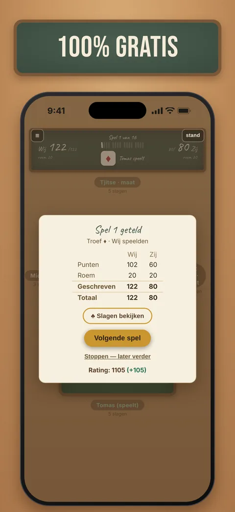 Klaverjas Totaal is gratis te spelen