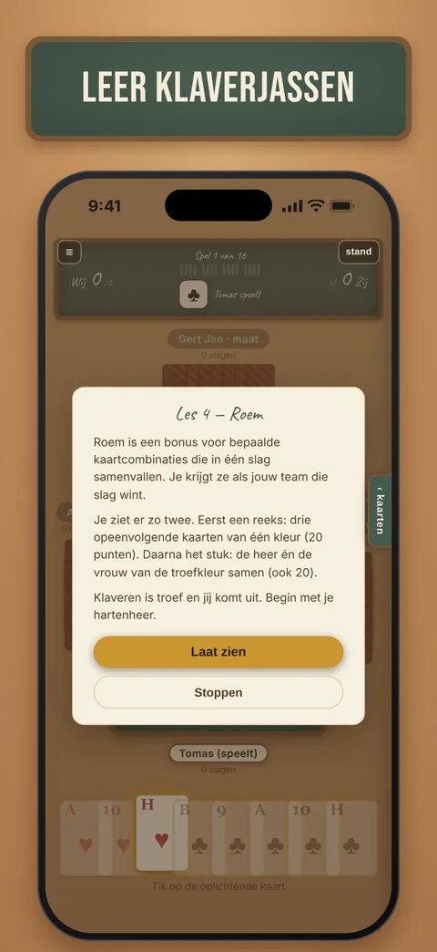 Klaverjassen leren in korte lessen